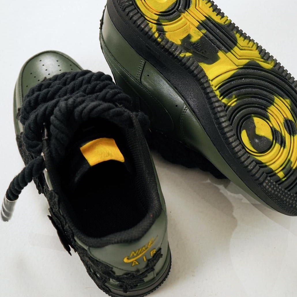 Custom Air Force 1 Olive Green Black Rope Laces – BL4IR - BL4IR