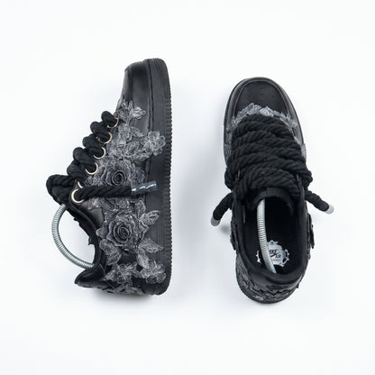 Custom Air Force 1 Silver Floral Embroidery – BL4IR
