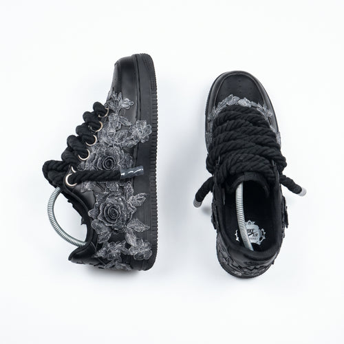 Custom Air Force 1 Silver Floral Embroidery – BL4IR