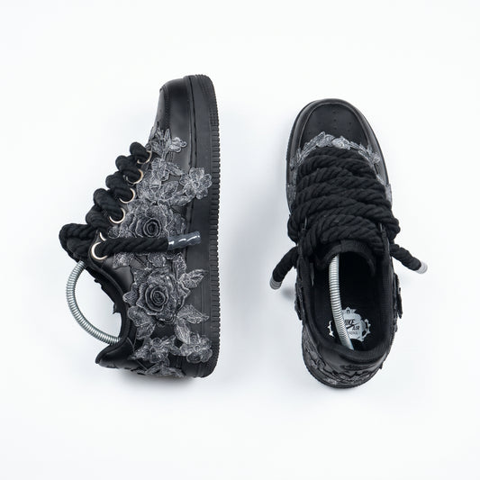 Custom Air Force 1 Silver Floral Embroidery – BL4IR