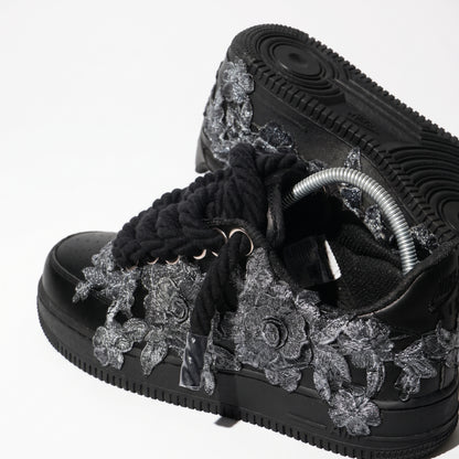 Custom Air Force 1 Silver Floral Embroidery – BL4IR