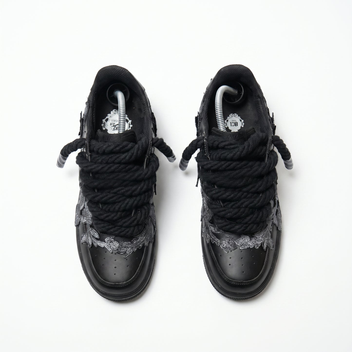 Custom Air Force 1 Silver Floral Embroidery – BL4IR