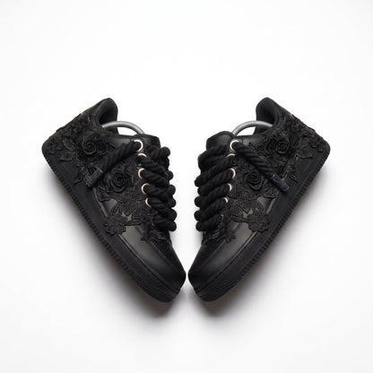 Custom Air Force 1 Black Floral Embroidery – BL4IR - BL4IR