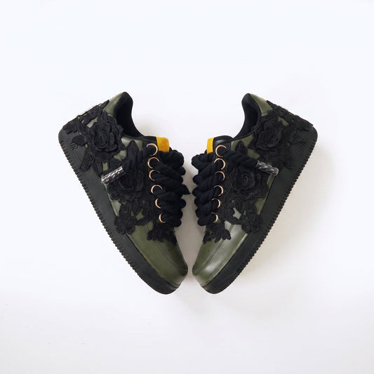 Custom Air Force 1 Olive Green Black Rope Laces – BL4IR - BL4IR