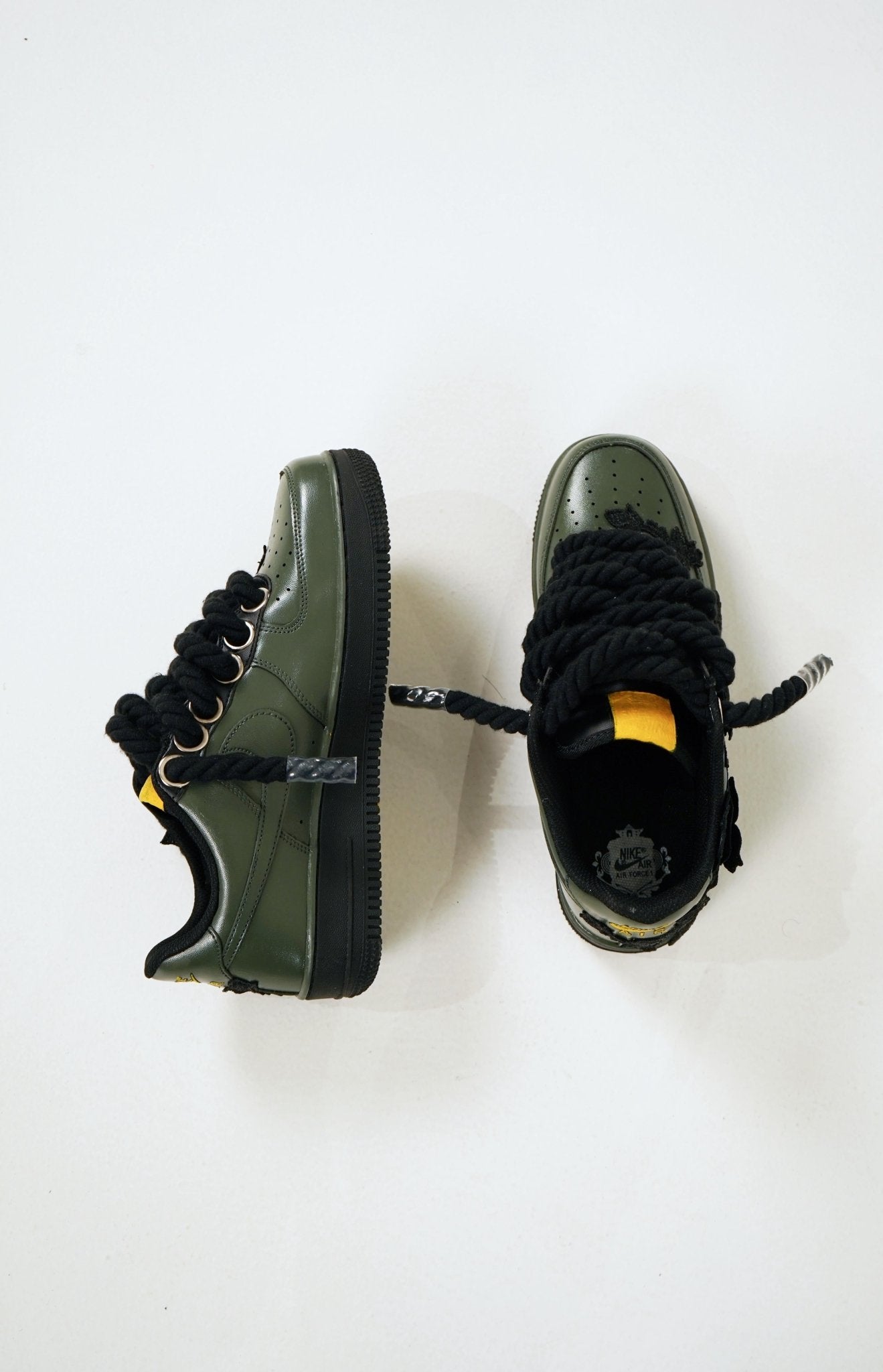 Custom Air Force 1 Olive Green Black Rope Laces – BL4IR - BL4IR
