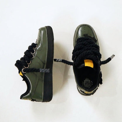 Custom Air Force 1 Olive Green Black Rope Laces – BL4IR - BL4IR