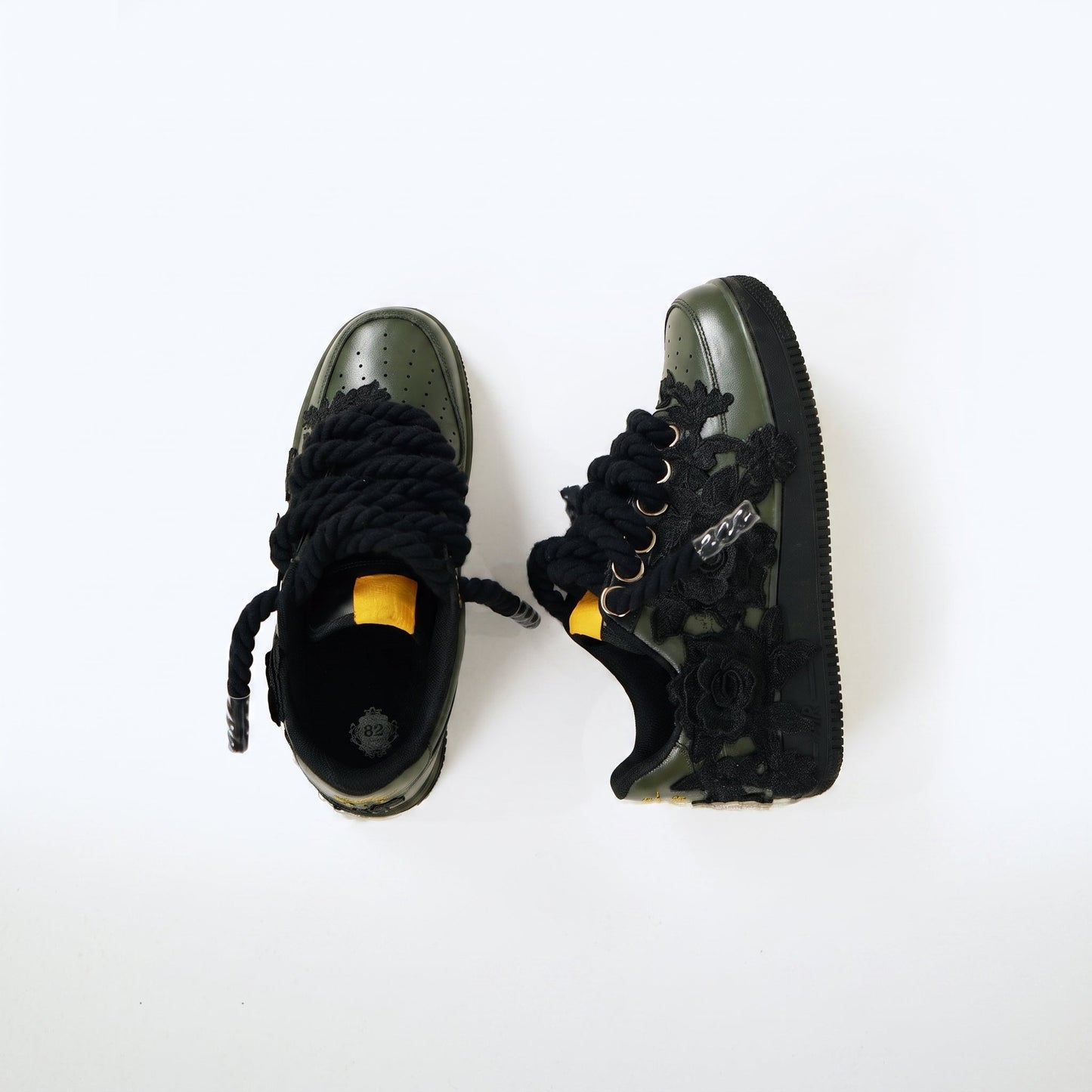 Custom Air Force 1 Olive Green Black Rope Laces – BL4IR - BL4IR