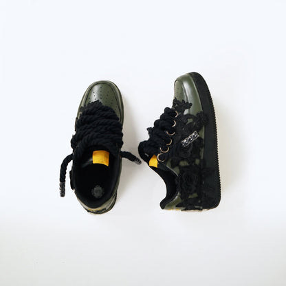 Custom Air Force 1 Olive Green Black Rope Laces – BL4IR - BL4IR