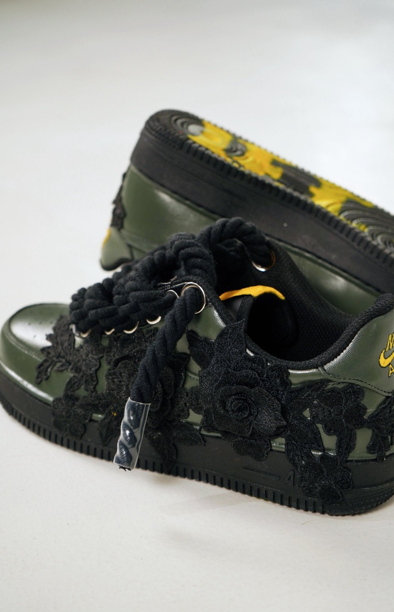 Custom Air Force 1 Olive Green Black Rope Laces – BL4IR - BL4IR