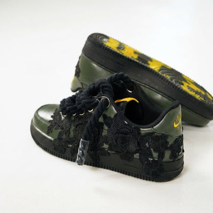 Custom Air Force 1 Olive Green Black Rope Laces – BL4IR - BL4IR