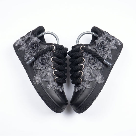 Custom Air Force 1 Silver Floral Embroidery – BL4IR - BL4IR