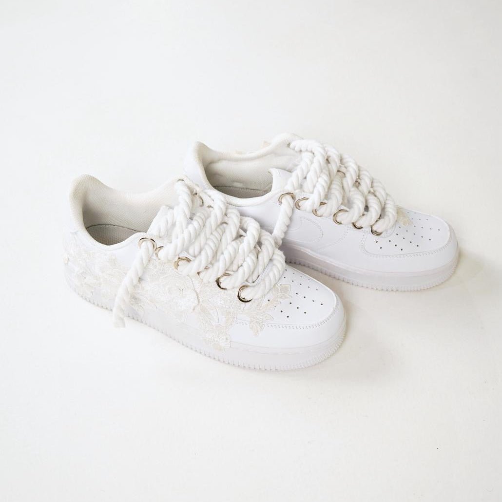 Custom Air Force 1 White Floral Embroidery – BL4IR - BL4IR