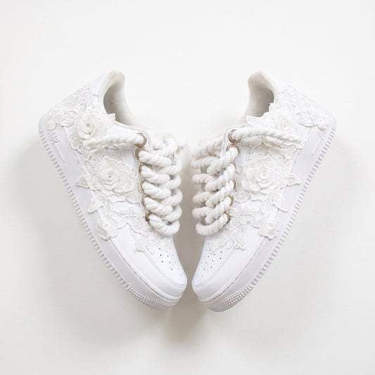 Custom Air Force 1 White Floral Embroidery – BL4IR - BL4IR